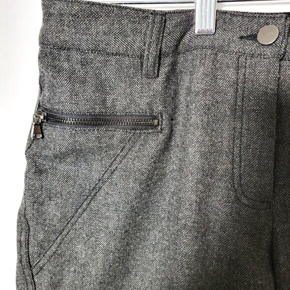 Kenar Womens Moto Style Dress Pants Zip Legs Sz 10 Zip Pockets Lined Grey Tweed - Picture 4 of 16